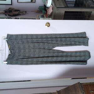 Maeve | Pleated Mid- Rise Houndstooth Wide-Leg Trousers